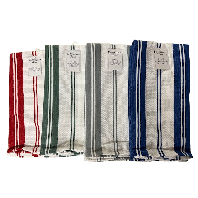 Basket Weave 2-Pack Tea Towel Set (Available in 4 Colours)
