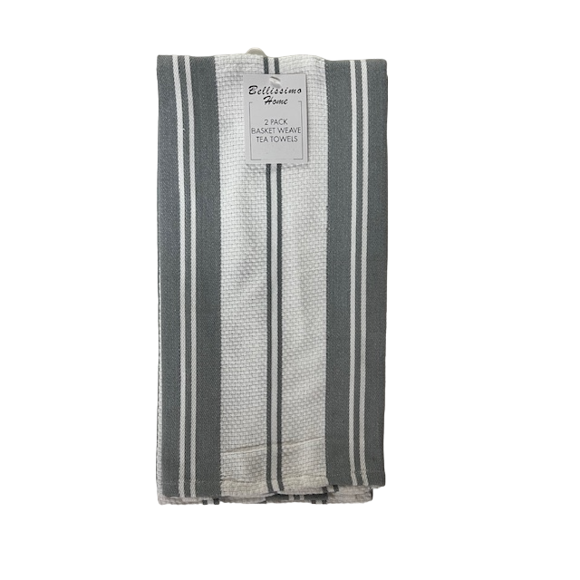 Basket Weave 2-Pack Tea Towel Set (Available in 4 Colours)