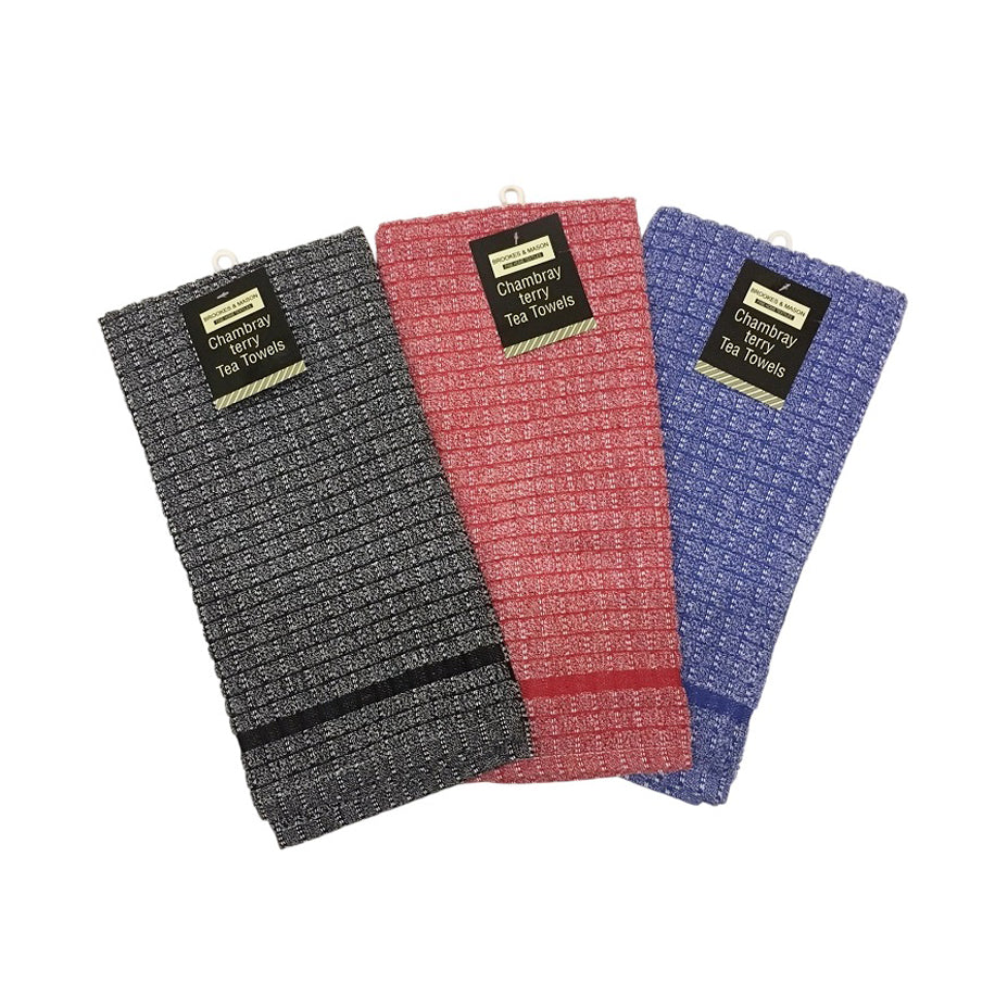Chambray Terry Tea Towels (Available in 3 Colours)