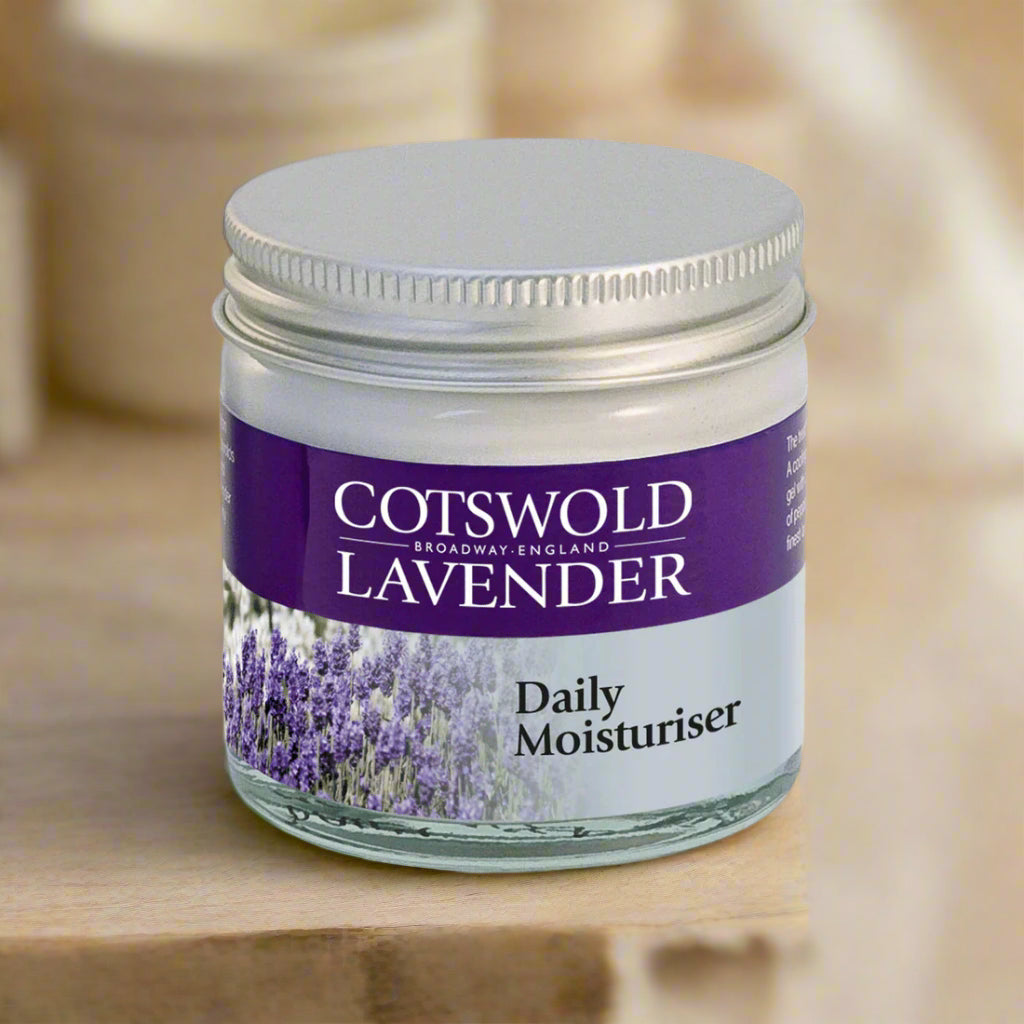 Cotswold Lavender daily moisturizer jar on a white background