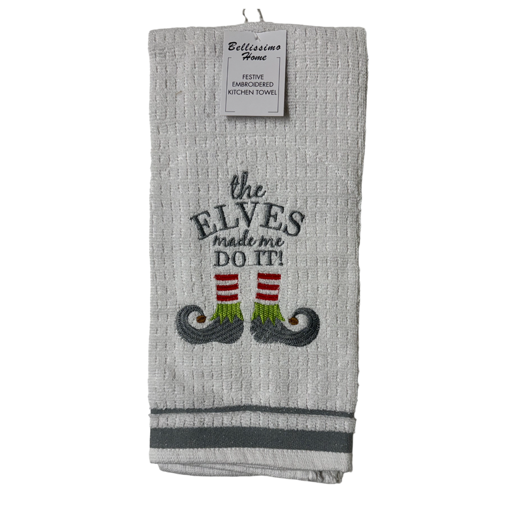 Bellissimo Xmas Embroidered Tea Towels (5 Designs Available)