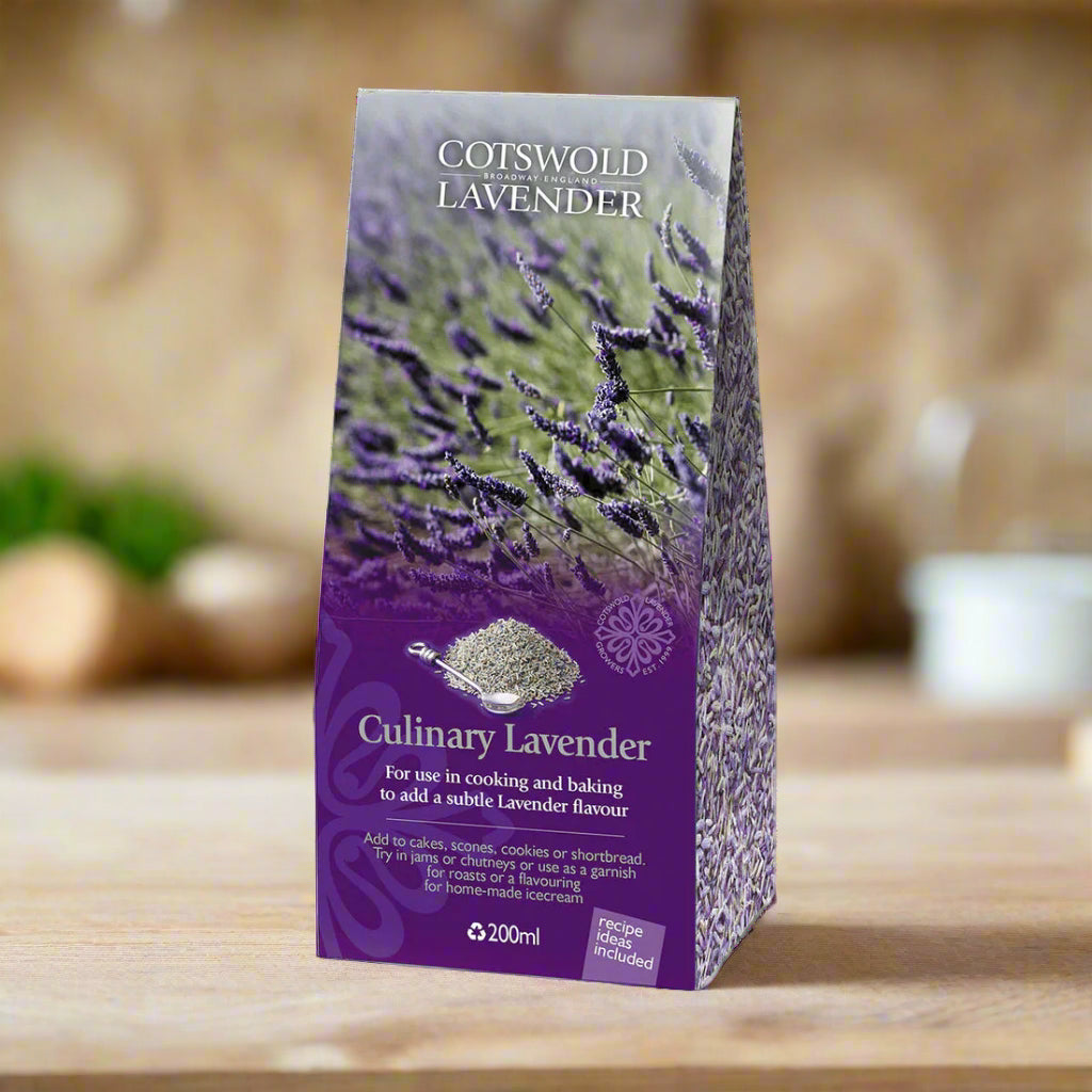 Cotswold Lavender packaging with lavender image on a white background
