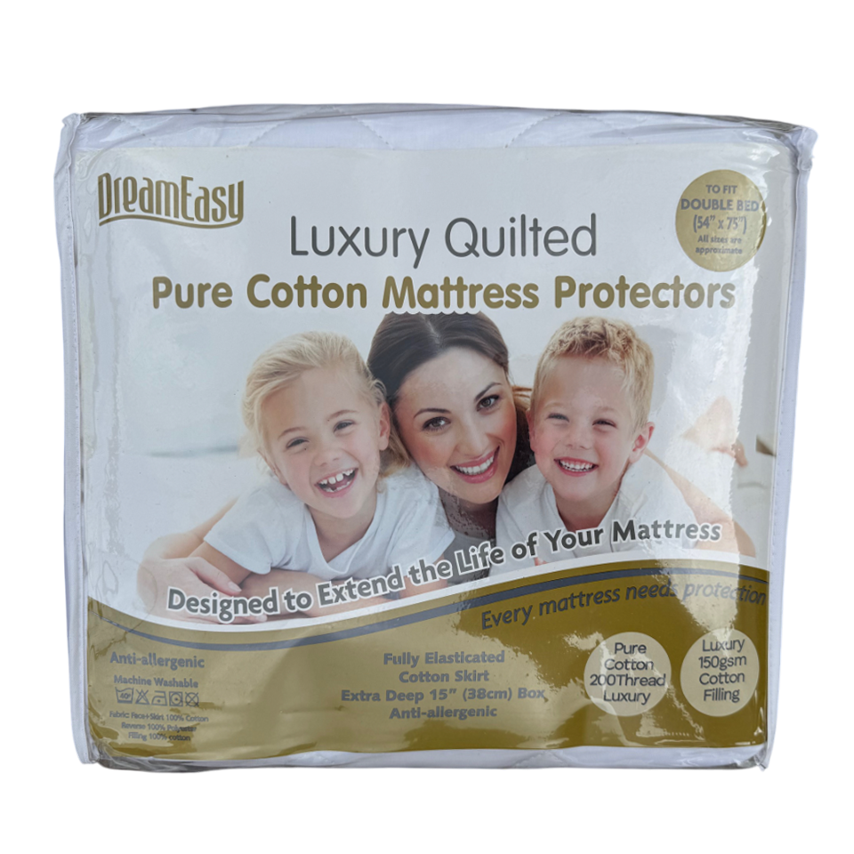 DreamEasy Pure Luxury Quilted Cotton Mattress Protector
