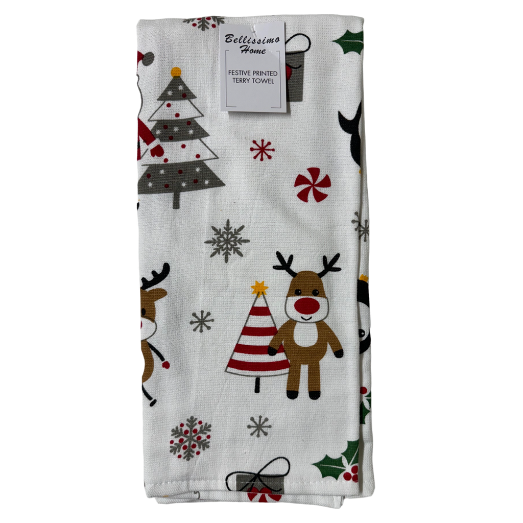 Bellissimo Xmas Printed Tea Towels (5 Designs Available)