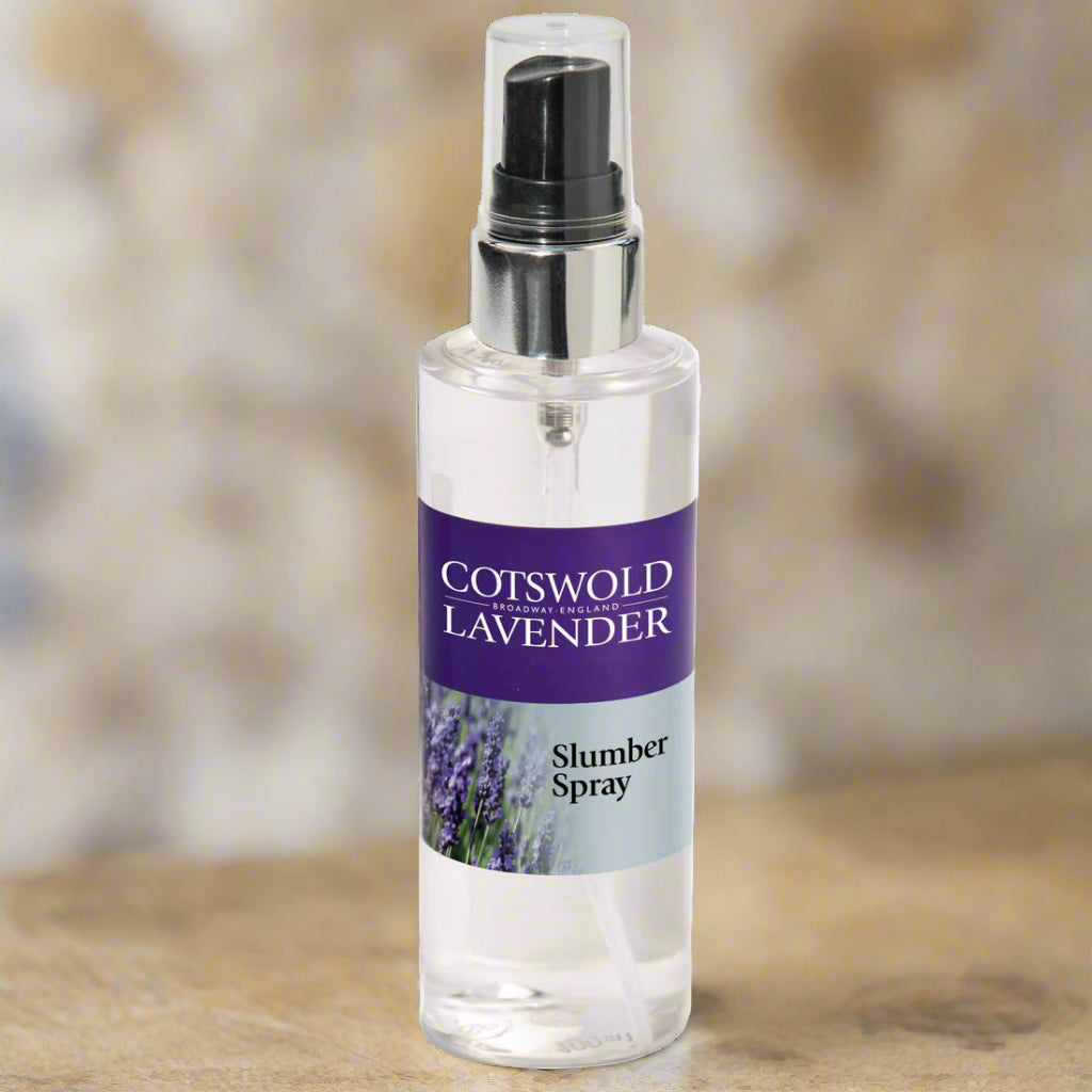 Cotswold Lavender Slumber Spray bottle on a white background