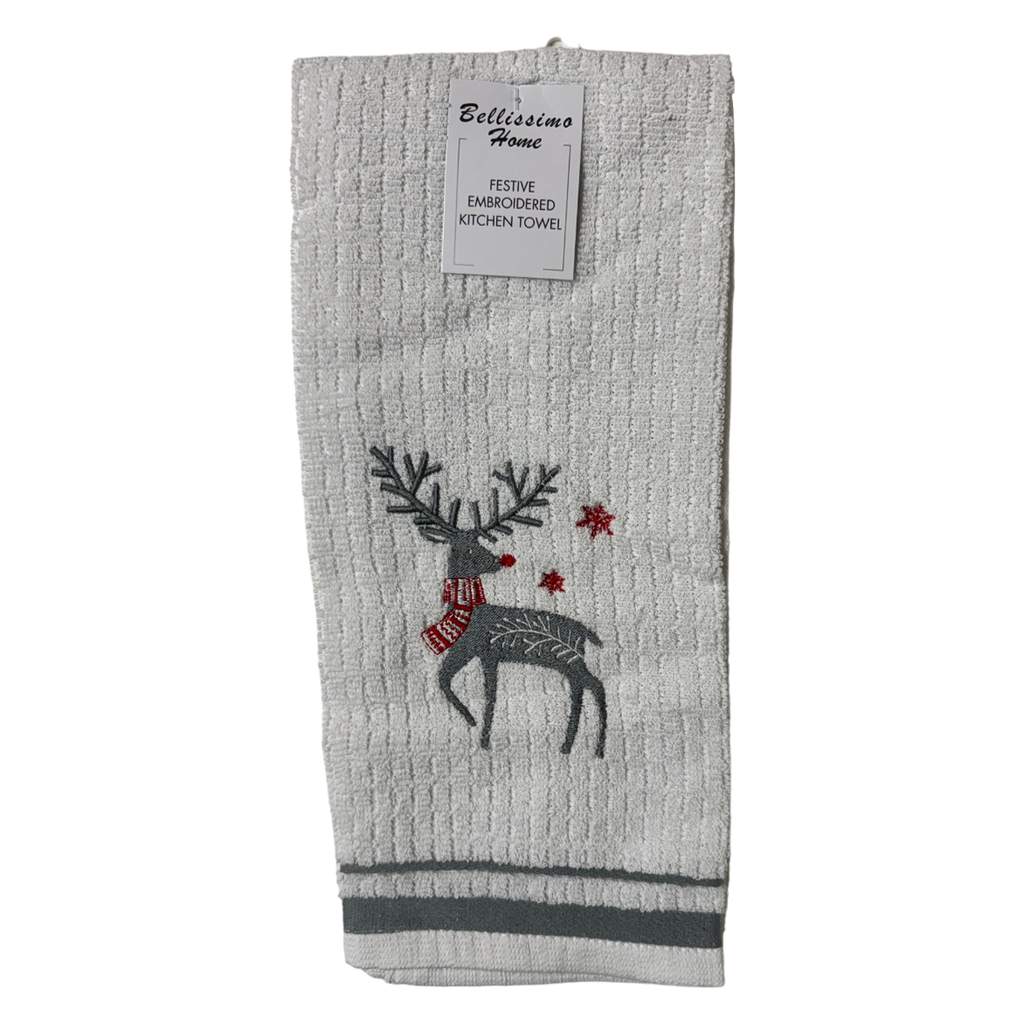 Bellissimo Xmas Embroidered Tea Towels (5 Designs Available)