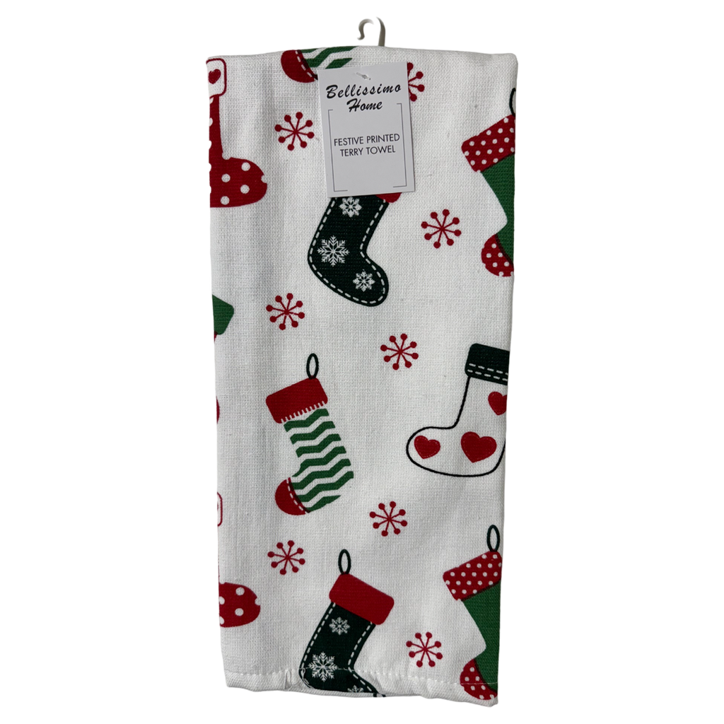 Bellissimo Xmas Printed Tea Towels (5 Designs Available)
