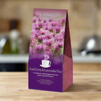 Cotswood Lavender Earl Grey & Lavender Tea package with lavender flowers on a white background